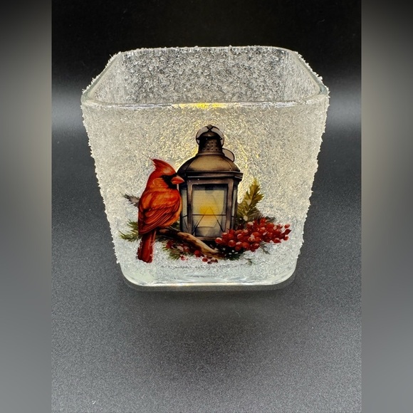NEW Ice-Look Cardinal Memorial Votive Candle with Timer Memory Candle Gift - Picture 1 of 7